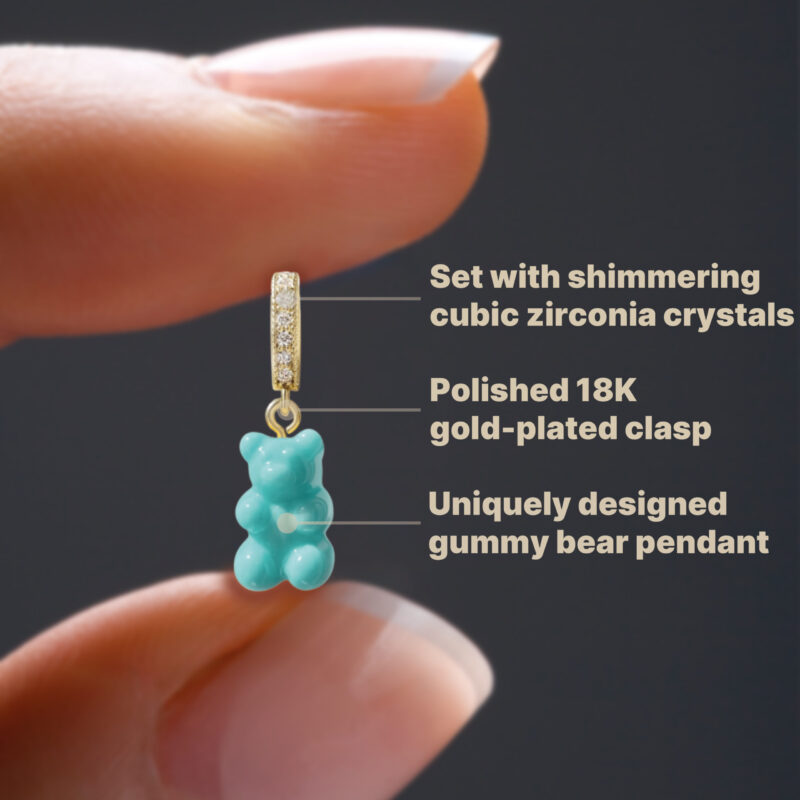 Gold Gummy Bear Pendant - Blue Lagoon - Image 2