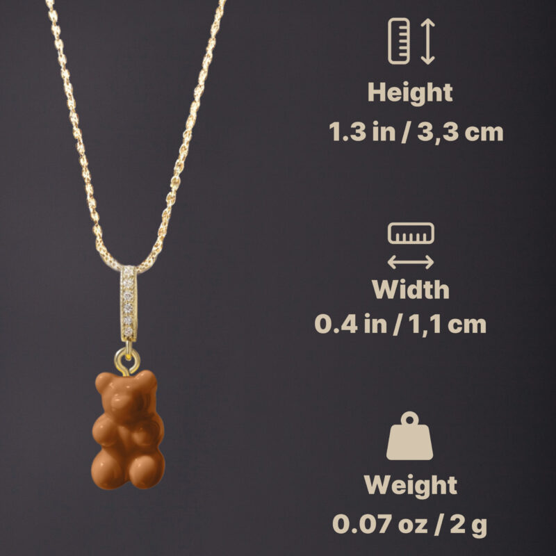 Gold Gummy Bear Pendant - Caramel - Image 3