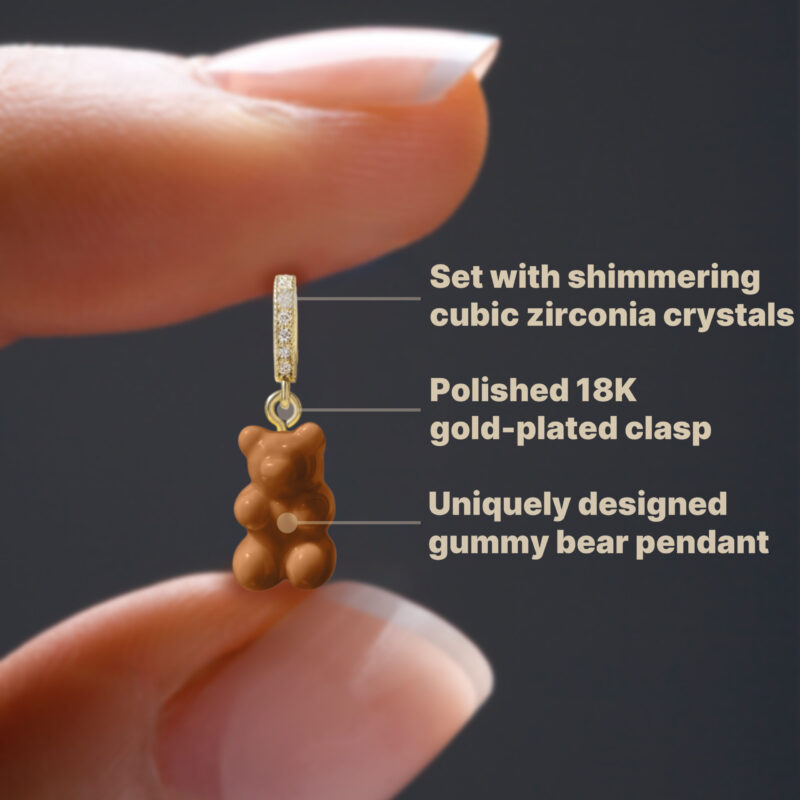 Gold Gummy Bear Pendant - Caramel - Image 2