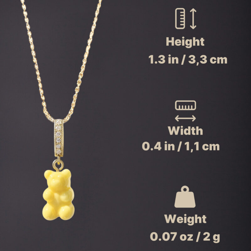 Gold Gummy Bear Pendant - Lemon Sorbet - Image 3