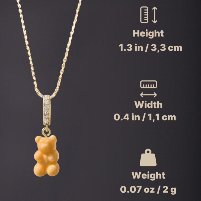 Gold Gummy Bear Pendant - Peach - Image 3