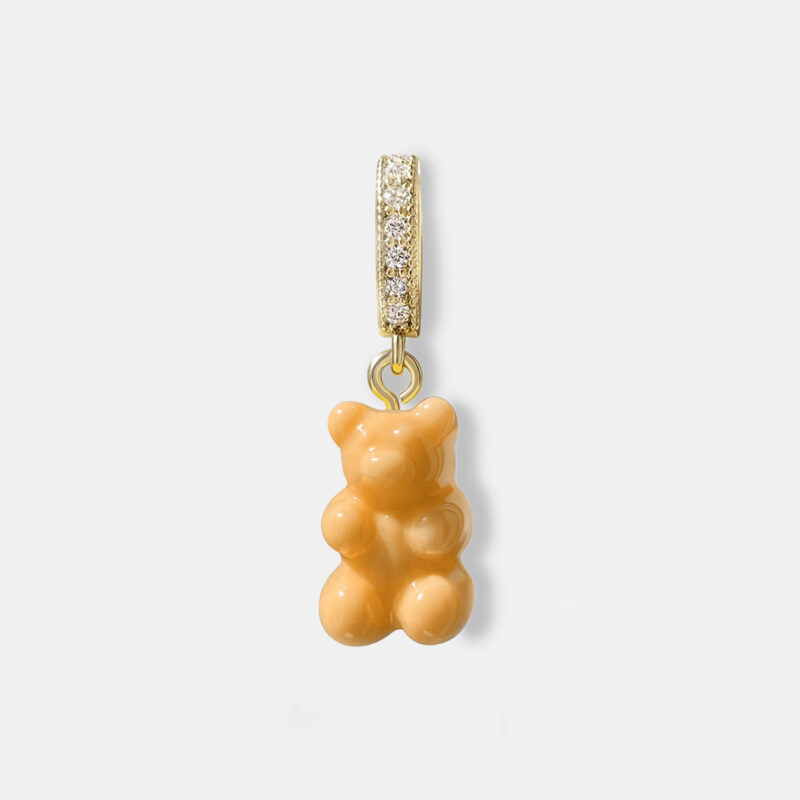 Gold Gummy Bear Pendant - Peach