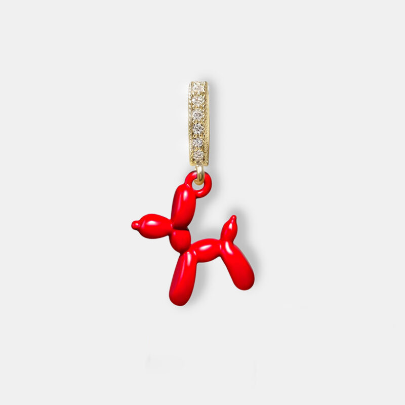 Gold Balloon Dog Pendant - Candy Apple