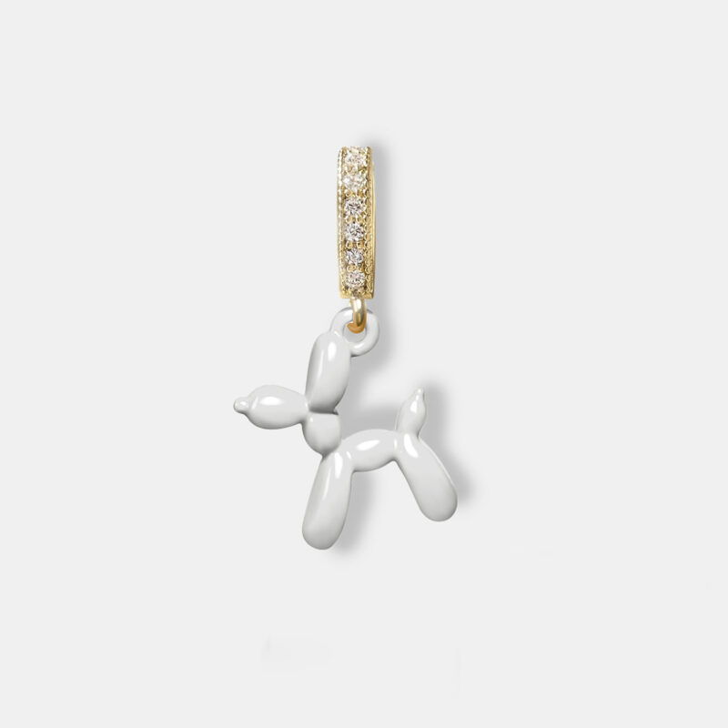 Gold Balloon Dog Pendant - Snow