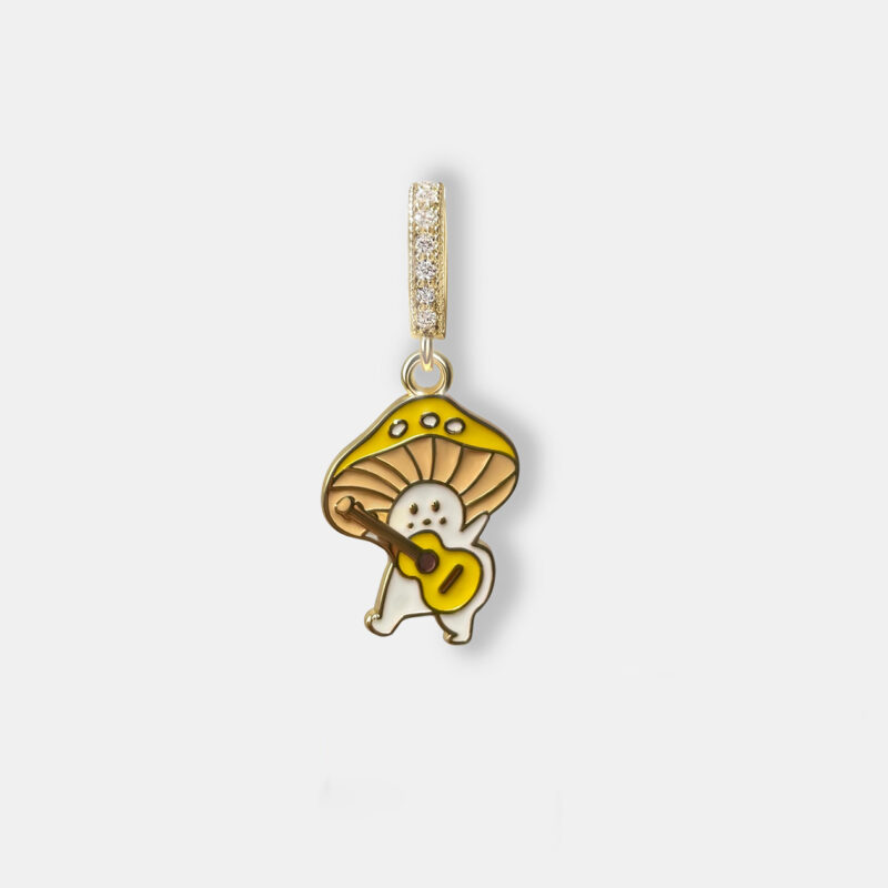 Gold Mushroom Pendant - Lemon